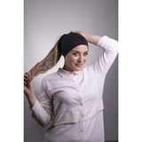 Halven Siyah Pratik Hazır Geçmeli İç Bone Viskon Kumaş Dikişsiz Boru Bone 3006_01