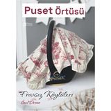 Halzey Annelerin Tercihi Puset Örtüsü Sevgi ve Şıklık Dolu, Vintage Fransız Köylüleri Desenli, Fırfırlı - Bordo
