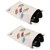 Ham Bez Ayakkabı Torbası 30X40 Cm. 2 Adet (Ayakkabı Baskılı)