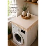 Ham Bez Fırfırlı Çamaşır Makinesi Örtüsü 60X60 Cm Dekoratif Doğal Kumaş Makine Koruyucu