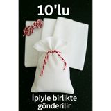 Ham Bez Natural Kese 10'lu 10*15 cm Düğün,nişan,kınagecesi,doğumgünü Vb.takı,lavanta,sabun Vs Çok Amaçlı Kese - 10 Adet - Beyaz