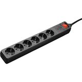 Hama HM.137258 6'lı 3 mt Siyah Akım Korumalı Priz