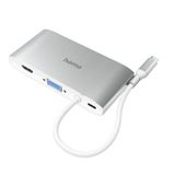 Hama HM.200111 Multiport 8 Ports 3xUsb-A 2xUsb-C Vga Hdmi Lan Usb-C Beyaz Hub