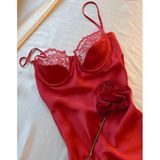 Hama Love Kadın Kırmızı Saten Gecelik - L - XL