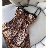 Hama Love Kadın Leopar Saten Gecelik - L - XL