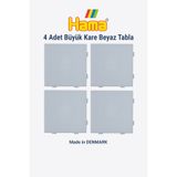 Hama Midi Boncuk Dizme Tablası - 4 Adet Büyük Kare Beyaz Tabla
