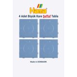 Hama Midi Boncuk Dizme Tablası - 4 Adet Büyük Kare Şeffaf Tabla