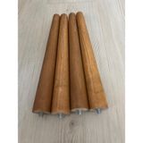 Hamadex 30 cm Açık Meşe Konik Ahşap Ayak – 4'lü Set | Masa, Sandalye, Sehpa, Tv Ünitesi, Komodin Uyumlu | Aparatlar ve Vidalar Dahil