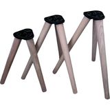 Hamadex 38-41-44 cm Ham Boyasız 3'lü Ahşap Mobilya Sehpa Ayağı | Konik Ayak (Aparat ve Vidalar Dahil)