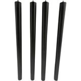 Hamadex 41 cm Siyah Konik Ahşap Ayak (4'lü Set) + Bağlantı Aparatları - Modern Masa / Sehpa Ayağı