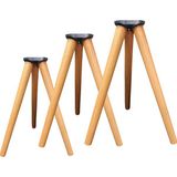 Hamadex 41–44–47 cm Ham Ahşap 3’lü Set Sehpa Ayağı | 9 Adet + 3’lü Bağlantı Aparatları
