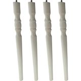 Hamadex 44 cm Beyaz Torna Ahşap Ayak – 4 Adet + Metal Bağlantı Aparatları