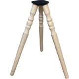 Hamadex 47 cm Ham Torna Ahşap Sehpa Ayağı 3’lü Set | Masif Gürgen Ayak + Bağlantı Aparatları