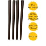 Hamadex 47 cm Koyu Meşe Ahşap Sehpa Ayağı 4 Adet Ayak| Mobilya Ayağı + Metal Bağlantı Aparatları