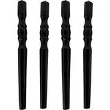 Hamadex 47 cm Torna Siyah Ahşap Ayak (4'lü Set) - Modern Konik Sehpa / Bar Ayağı + Bağlantı Aparatı