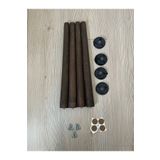 HAMADEX 49 cm Koyu Meşe, Konik Ayak Ahşap Masa , Sandalye, Sehpa Ayağı 4adet (APARATLAR DAHİL)