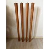 Hamadex 50 cm Açık Meşe Ahşap Konik Ayak – Masa, Sandalye, Sehpa Ayağı (4'lü Set, Metal Aparatlar Dahil)