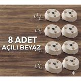 Hamadex 8 li Açılı Beyaz Plastik Bağlantı Aparatı Masa , Sandalye, Sehpa (M8 Vida Girişli ) - 7'li