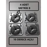 Hamadex Açılı Metal Bağlantı Aparatı, M8 Vida Girişli, 4 Adet, Mobilya Montaj Aparatı, Masa Sandalye Sehpa Için, Dayanıklı Metal Malzeme - 41 Delft Blue