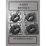 HAMADEX Açılı Metal Bağlantı Aparatı, M8 Vida Girişli, 4 Adet, Mobilya Montaj Aparatı, Masa Sandalye Sehpa İçin, Dayanıklı Metal Malzeme
