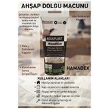 HAMADEX Ahşap Dolgu Macunu ( Naturel ) Fiberglass Takviyeli - Doğal Ahşap Çatlak ve Delik Onarıcı Macun