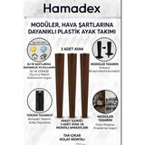 Hamadex Dayanıklı Kahverengi Sert Plastik Sehpa Ayağı 48 cm (3 Adet + Aparat ve Vidalar) | Bahçe, Balkon, Ic Mekan
