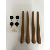 Hamadex Sert Plastik 4 Adet Ayak + Aparatlar Balkon Bahçe Sehpa, Sandalye Dış Mekan Iç Mekan (40-44-48 Cm) - Kahverengi - 44cm