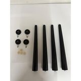 Hamadex Sert Plastik 4 Adet Ayak + Aparatlar Balkon Bahçe Sehpa, Sandalye Dış Mekan Iç Mekan (40-44-48 Cm) - Siyah - 44cm