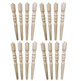 HAMADEX Torna Ahşap Zigon Sehpa Ayağı Seti, Açık Meşe, 38-41-44-47 cm, 16 Adet Metal Aparatlı, Mobilya Bacağı, Masa Ayak Takımı (HAM)