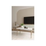 Hamadex Zıon Serisi – Mdf Orta Sehpa | 50×90 cm Mdf Tabla + Masif Gürgen Ayak | Modern ve Dayanıklı Tasarım - BEYAZ