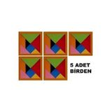 Hamaha 5 ADET 14X14 Cm Ebatlarında Ahşap Tangram