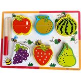 Hamaha Eğitici Ahşap Oyuncak 6 Parça Mıknatıslı Ahşap Meyve Kesme Seti Oyun Blokları Puzzle