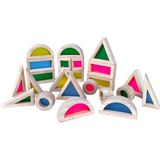 Hamaha Eğitici Ahşap Oyuncak Ahşap Gökkuşağı Rainbow Blokları 24 Parça Rainbow