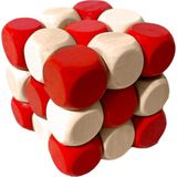 Hamaha Eğitici Ahşap Oyuncak | Ahşap Yılan Küp Zeka Bulmaca Oyunu Kırmızı 3D Puzzle Oyunu