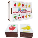Hamaha Eğitici Ahşap Oyuncak | Meyve Şekilleriyle Zihinsel Becerileri Geliştiren Ahşap Denkleştirme Blokları | 20 Parça Kutulu eğitici Oyuncak
