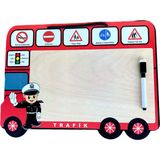 Hamaha Eğitici Ahşap Oyuncak Trafik Işaretleri Temalı Yazı Tahtası