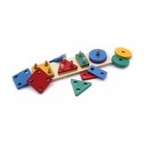 Hamaha Wooden Toys Doğal Ahşap Eğitici Oyuncak Dikdörtgen 4'lü Sütun Geometrik Şekil HMH-062