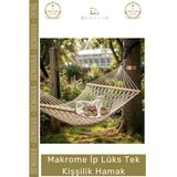 #Hamak Bahçe Balkon Teras El Örgüsü Makrome İp Dayanıklı Konforlu Ahşap Çıtalı Lüks Tek Kişilik Hamak