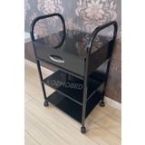 Hamak Sepeti Tek Çekmeceli 2 Raflı Etejer - Siyah Renk