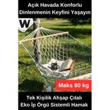 #Hamak Tek Kişilik Hamak Ahşap Çıtalı Dayanıklı Eko İp Örgü Sistemli Bahçe Balkon Kamp Piknik Taşınabilir Konforlu Dinle