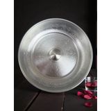 Hamam Tası Işlemeli Alüminyum Banyo Hamam Tası 20 cm - Gümüş