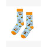 Hamburger Seven Koala Desenli Açık Mavi Turuncu Unisex Soket Çorap