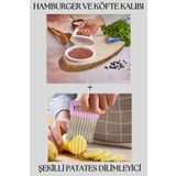 Hamburger ve Köfte Kalıbı Şekillendirici Pratik Köfte Yapma Aparatı Ve Şekilli Patates Dilimleyici
