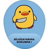 Hamiki Bela Ördek Bilgisayarıma Dokunma Bilek Destekli Mouse Pad Ergonomik Kaymaz Taban Mousepad Fare Altlığı - Mavi