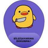 Hamiki Bela Ördek Bilgisayarıma Dokunma Bilek Destekli Mouse Pad Ergonomik Kaymaz Taban Mousepad Fare Altlığı - Mor