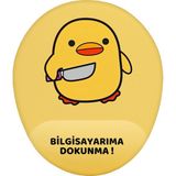 Hamiki Bela Ördek Bilgisayarıma Dokunma Bilek Destekli Mouse Pad Ergonomik Kaymaz Taban Mousepad Fare Altlığı - Sarı