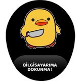 Hamiki Bela Ördek Bilgisayarıma Dokunma Bilek Destekli Mouse Pad Ergonomik Kaymaz Taban Mousepad Fare Altlığı - Siyah