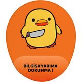 Hamiki Bela Ördek Bilgisayarıma Dokunma Bilek Destekli Mouse Pad Ergonomik Kaymaz Taban Mousepad Fare Altlığı - Turuncu