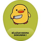 Hamiki Bela Ördek Bilgisayarıma Dokunma Bilek Destekli Mouse Pad Ergonomik Kaymaz Taban Mousepad Fare Altlığı - Yeşil