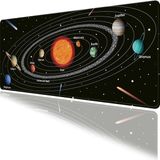 Hamiki Güneş Sistemi ve Gezegenler Oyun Gaming Klavye Mouse Pad Masa Matı 70X30CM - Çok Renkli